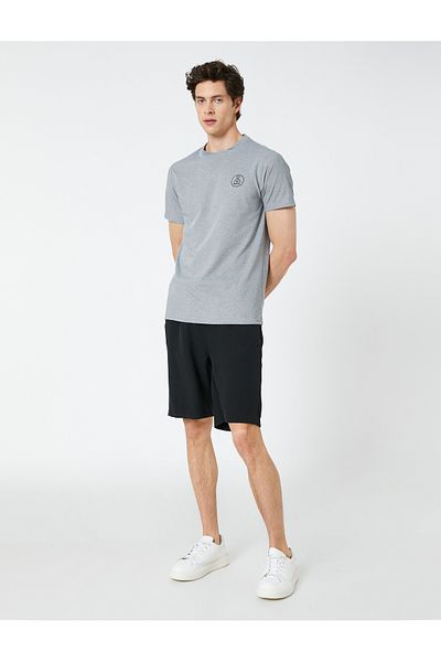 Koton Slogan Printed T-Shirt Crew Neck Short Sleeve Slim Fit