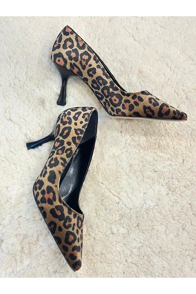 MİSS PARK MODA Leopard Women's Classic Heel Shoes