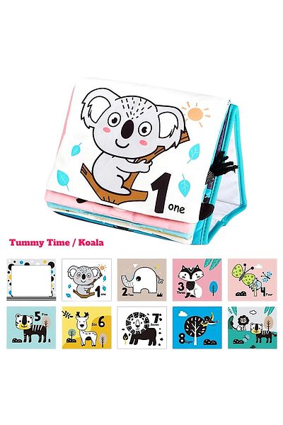 Circle Toys Koala Tummy Time Activity Book - Rustling Soft Cloth