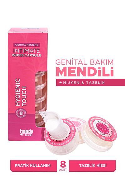 HandyTowel Handy Towel Intimate Genital Hygiene Capsule - 8 X 7.5 ml - Liquid & Cellulose Wipes