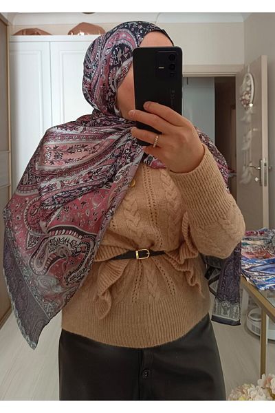 MODA Etro Brand Imported Ethnic Pattern Voile Silk Shawl