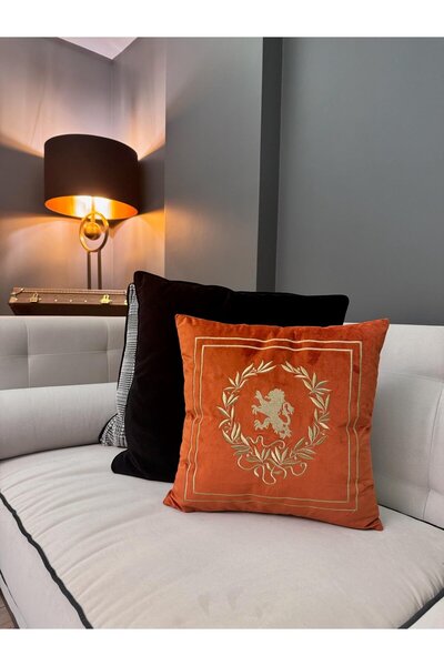 ref crea Husă pentru plăci cu broderie cu simbolul leului - Aur regal