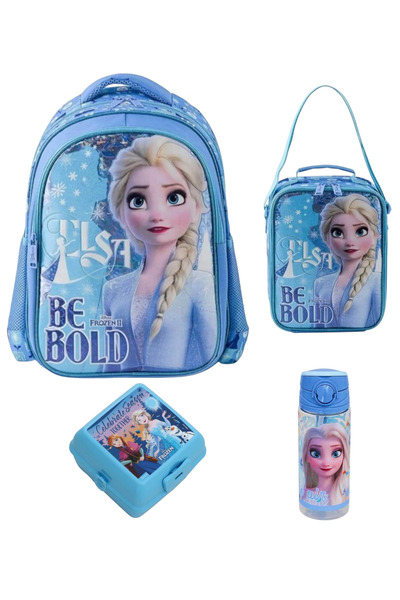 Frozen Elsa Be Bold İlkokulu Çantası Beslenme Çantası 500 ml Matara ve Beslen...