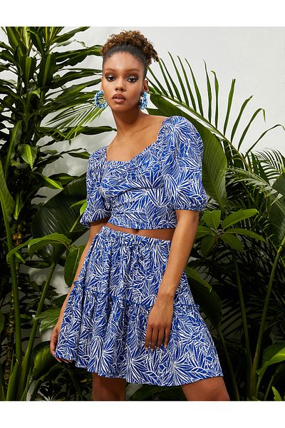 Koton Fustă mini Tropical Printed Tired