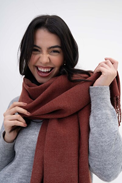 SOFT AKSESUAR MEGY Çift Taraflı Yün Karışımlı Atkı