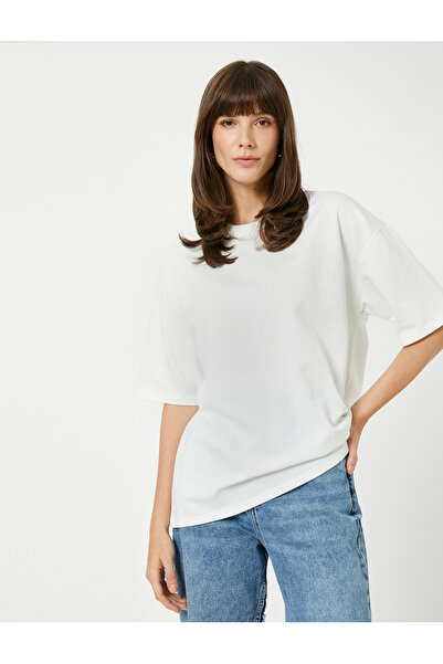 Koton Βαμβακερό μπλουζάκι Oversize με κοντό μανίκι Basic