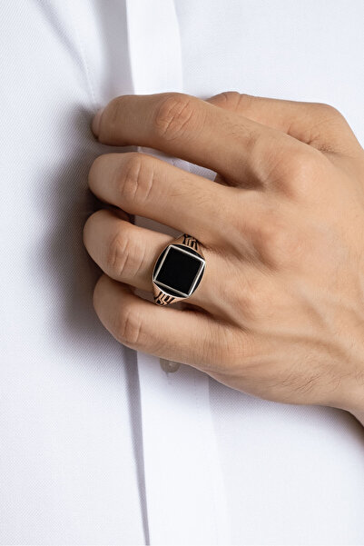 So CHIC... Siyah Oniks Taşlı Gümüş Erkek Yüzük