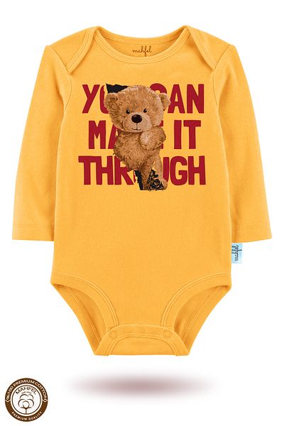 MAHFEL 2-Piece 100% Cotton Organic Printed Snap Fastener Baby Bodysuit