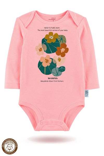MAHFEL 2-Piece 100% Cotton Organic Printed Snap Fastener Baby Bodysuit
