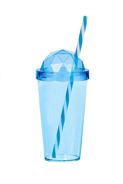 Herevin 660 Cc Diamond Lid Glass with Straw