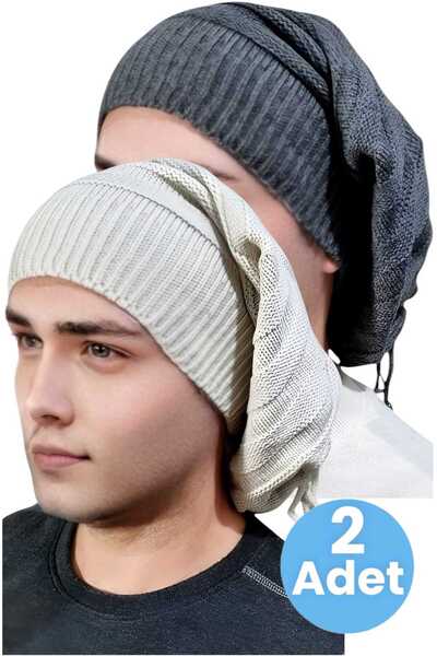 Trenderrs قبعة صغيرة محبوكة للشتاء للرجال مكونة من قطعتين وطوق للرقبة