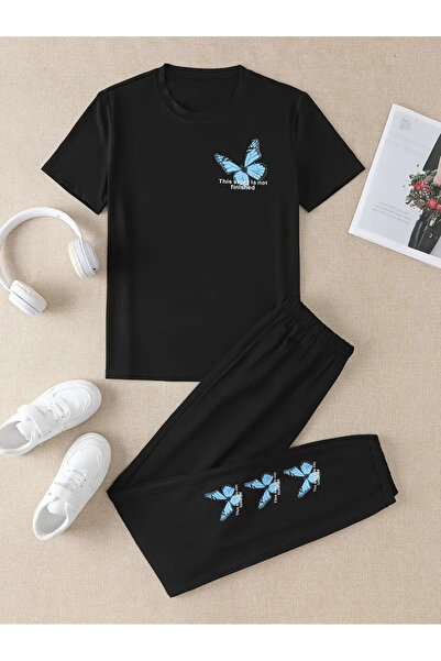 Nebulaa Tekstil Σετ παντελονιών δύο τεμαχίων με σχέδιο πεταλούδας - Καλοκαιρι...