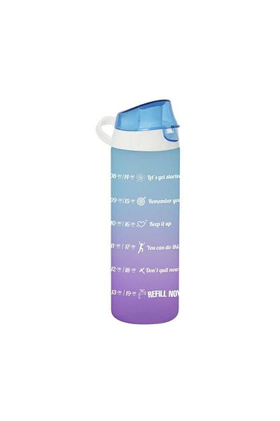 Herevin 0.75 Lt Double Color Painted Size Printed Flask-blue
