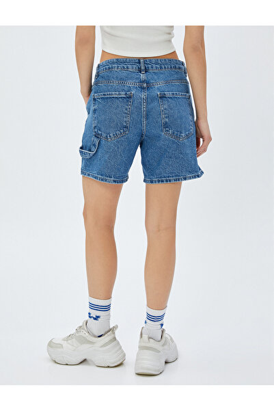 Koton Džínové šortky Volný střih Normální Pas s kapsami Detailní Bavlna