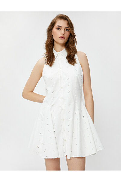 Koton Μίνι φόρεμα αμάνικο πουκάμισο