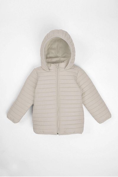 zepkids Hooded Long Sleeve Ecru Color Coat