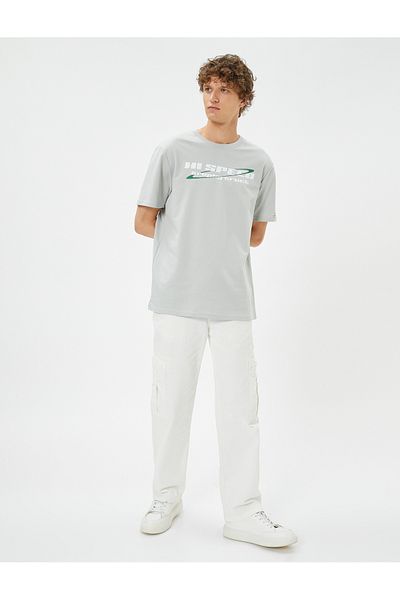 Koton Printed T-Shirt Racing Themed Crew Neck Short Sleeve Cotton
