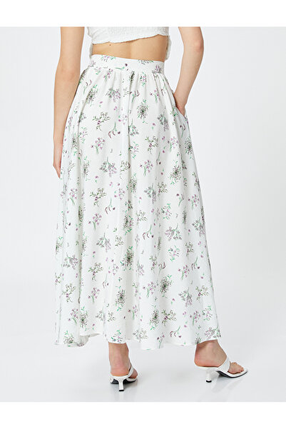 Koton Tuba Unial X - Hasított, virágos kiszélesedő szoknya
