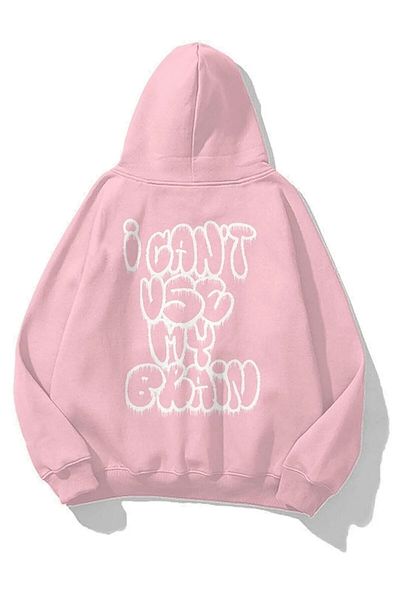 Know Unisex ροζ φούτερ "I Cant Use My Brain" - 3 κλωστές