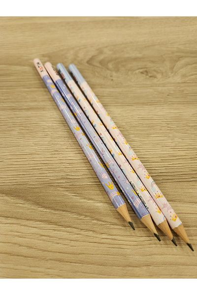 Fatih Set of 4 Princess Patterned Pencils