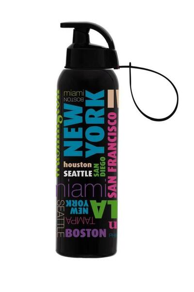 Herevin زجاجة مياه منقوشة سعة 0.75 لتر - نيويورك