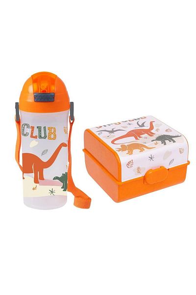 Herevin 750 Cc Dinosaur Patterned Flask - Pp & Lunch Box