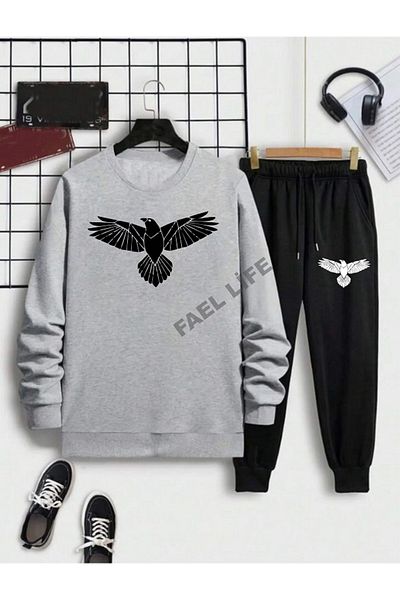 FAEL LİFE Σετ ανδρικής φόρμας - Eagle Printed, Unisex Seasonal