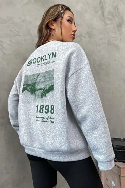 Wish BF Μπρούκλιν 1898 με τύπωμα oversized Φούτερ με λαιμόκοψη ποδηλάτου