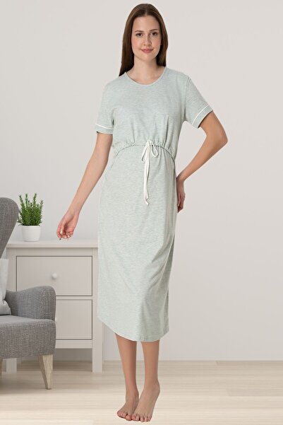 ByLohusa Rochie pentru gravide Effortt Green cu caracteristică pentru alăptare