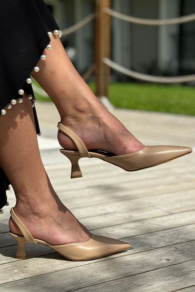 Gökhan Talay Pantofi clasici cu toc mic Addison Nude Color - 4 CM