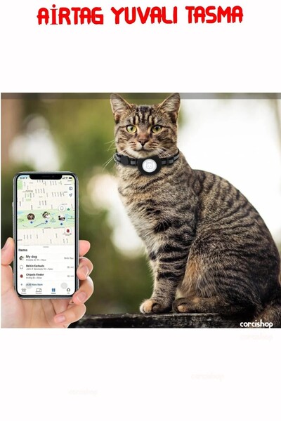 corcishop Airtag Uyumlu Kedi Ve Köpek Tasması Kilitli Güvenlik Aparatı