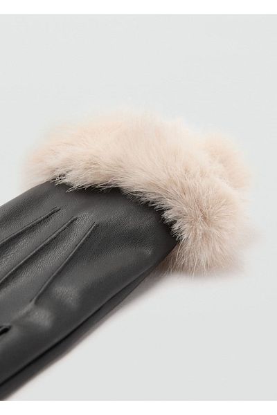 MANGO Woman Combined Furry Gloves