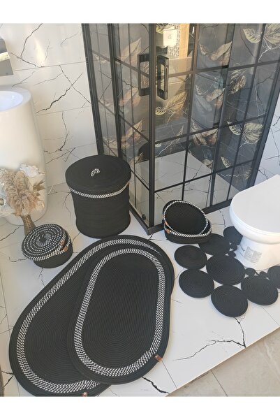 ADES HOME DESİGN Jüt,banyo Takımı,banyo Seti,banyo Paspası, Paspas Takımı,mak...