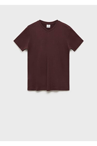 MANGO Man %100 pamuklu yaka slim fit tişört