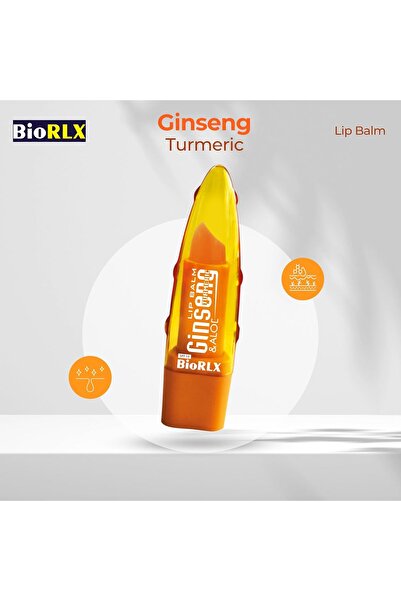 BioRLX Dudak Balmı Aloe Vera Ginseng Ve Zerdeçal Güçlendirici Renksiz Dudak Bakım 3,5 G
