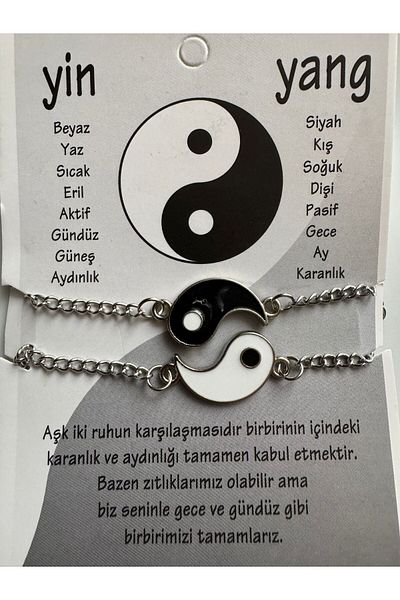 İYİ MODA Ying Yang Chain Gift Couple Bracelet Lover Bracelet