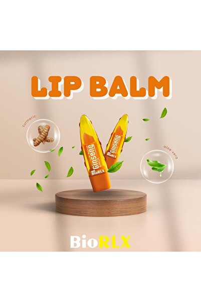 BioRLX Dudak Balmı Aloe Vera Ginseng Ve Zerdeçal Güçlendirici Renksiz Dudak Bakım 3,5 G