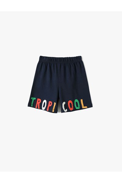 Koton Shorts Tie Waist Elastic Printed Cotton