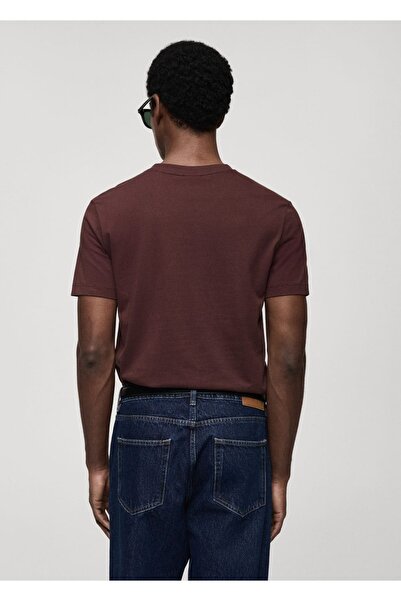 MANGO Man %100 pamuklu yaka slim fit tişört