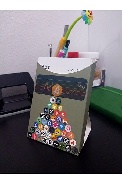 Ayal Ticaret Bitcoin and Altcoin Themed 80's Do Not Forget Note Card Boxed Desktop Upright Memo Pad