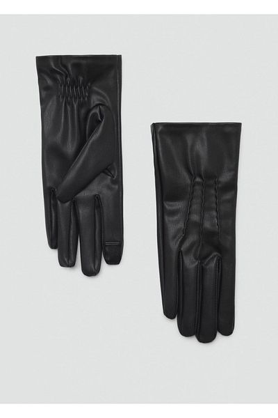 MANGO Woman Glove with Shirring Details