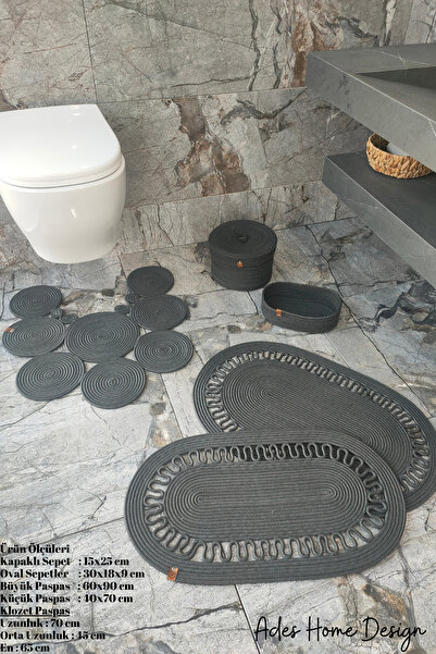 ADES HOME DESİGN Jüt,Banyo Takımı,Banyo Seti,Banyo Paspası, Paspas Takımı,Mak...