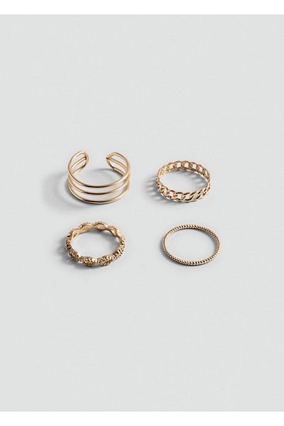 Mango Teen Set de 4 inele combinate