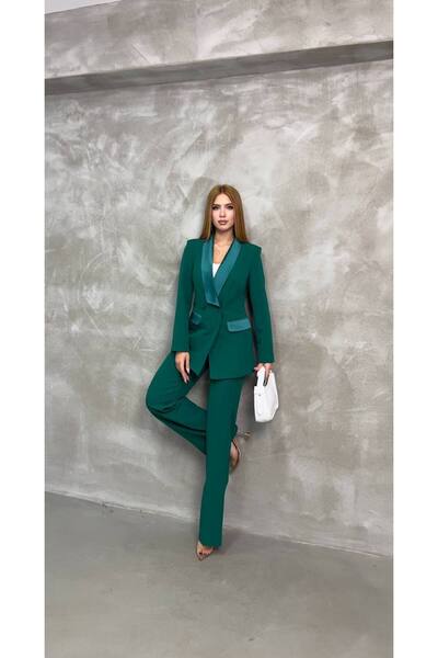 SUXİRCNHTMTS Set jachetă și pantaloni cu buzunar dublu