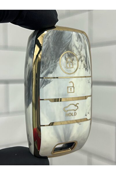 BARKAS ELEKTRONİK غطاء حماية لمفتاح السيارة من كيا نيرو أوبتيما سبورتاج سيد سورينتو سيراتو سول بنمط رخامي