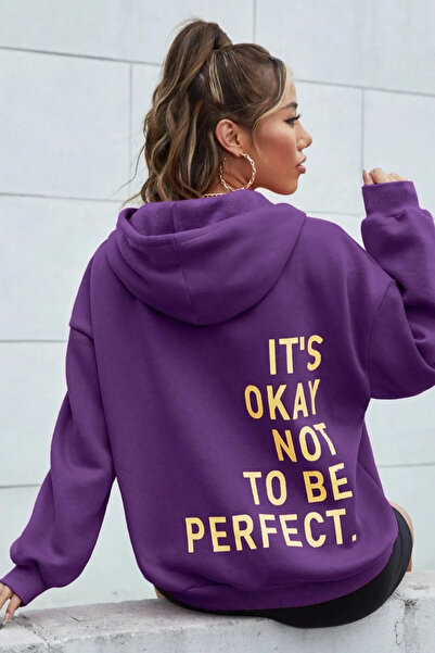 Wish BF Kadın 3iplik Itsokay Baskılı Oversize Baskılı Sweatshırt