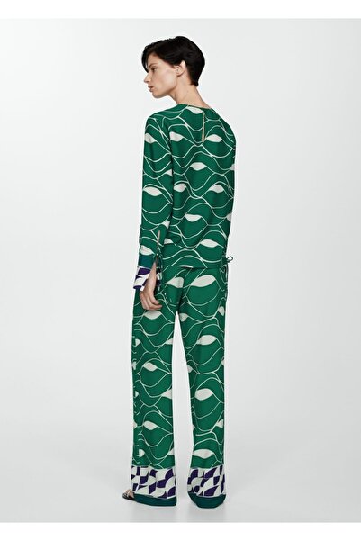MANGO Woman Bağ detaylı desenli bluz