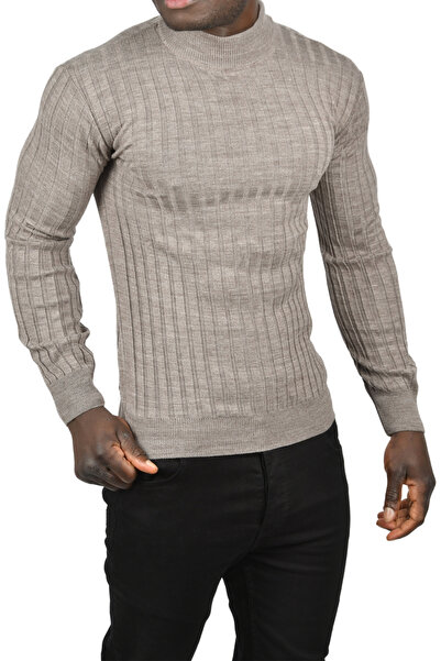 DeepSEA Πλεκτό πουλόβερ ανδρικό βιζόν Half fisherman 2100017