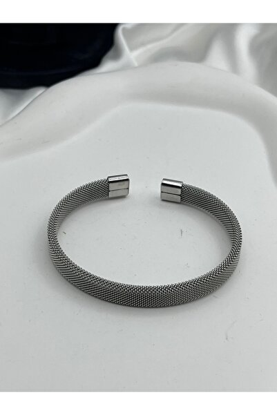 Yıldız Accessory Close Weave Straw Steel Bracelet Handcuffs Steel Bracelet in...