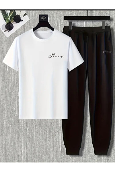 Nebulaa Tekstil NEBULAA Ανδρικό Σετ Παντελονιών με Στάμπα για Casual Αθλητικέ...